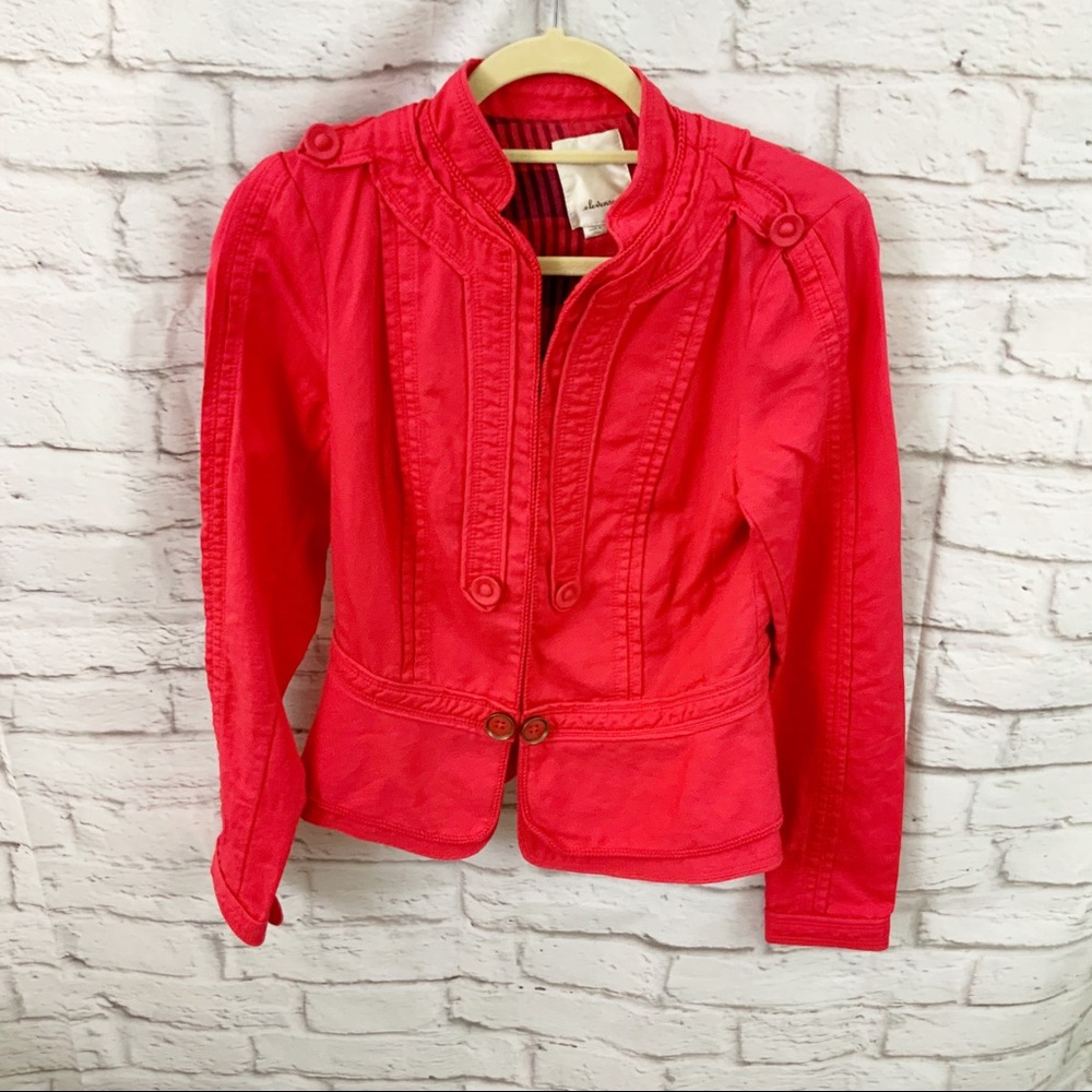 Elevenses Red cropped Blazer Sz 6 Anthropologie